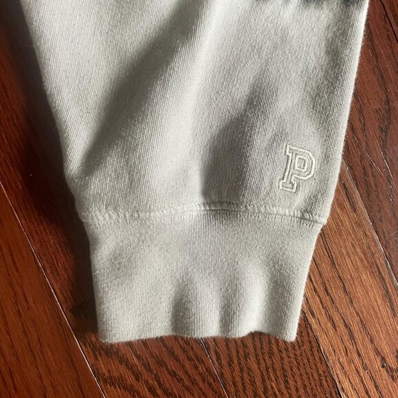 PINK Victoria’s Secret Black Wash Logo Large Fleece Hoodie Sweatshirt VS - Picture 5 of 7